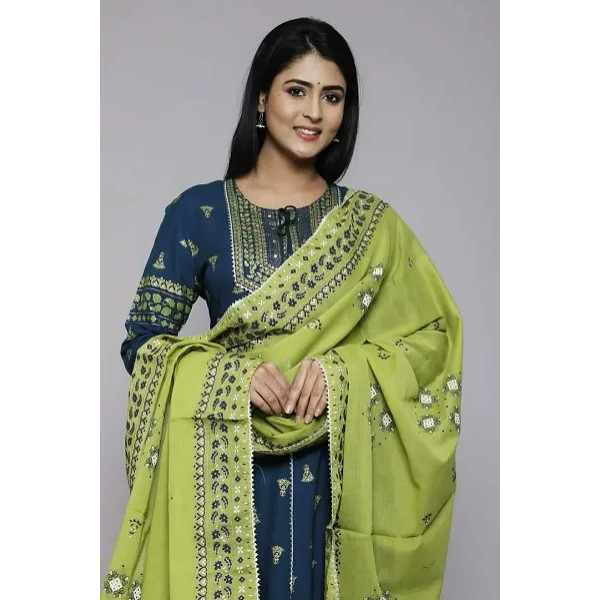 GR-Elegant Rayon Kurta Set with Bottom Wear and Dupatta for Women [Premium Product]