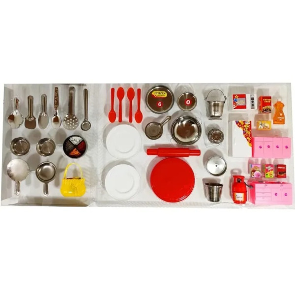 GR-My Kitchen 40 PC Big Size Steel Premium Kitchen Role Play Kitchen [Premium Product]