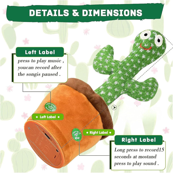 GR-Talking Cactus for Kids Dancing [Premium Product]