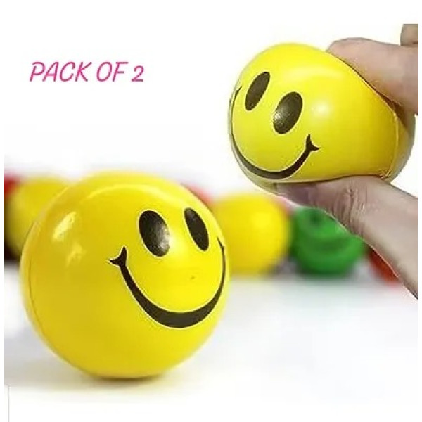 GR-Smiley Cute Face Squeeze Sponge Ball for Kids a...