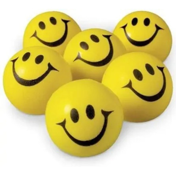 GR-Smiley Face Squeeze Ball Yellow Ball Stress (Pack of 3) [Low Budget Product]
