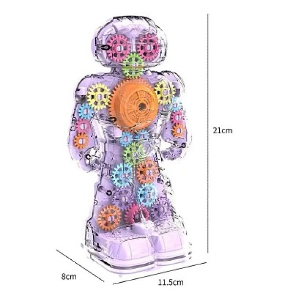 GR-Transparent Gear Robot Toys for Kids with Bump Go Action for Kids Light Sound Toys [Premium Product]