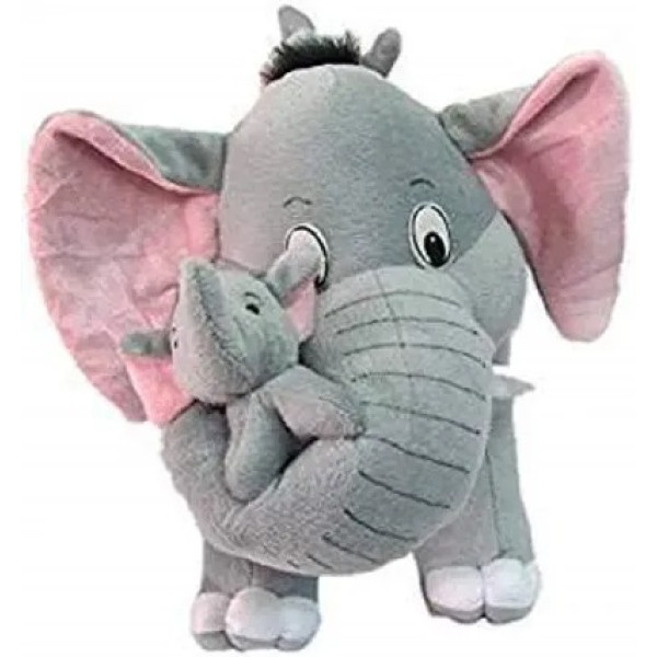 GR-Grey Mother Elephant with Two Baby Elephants St...