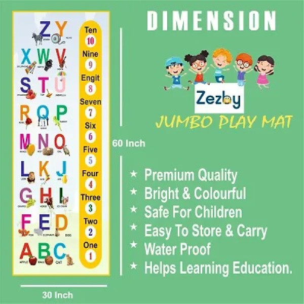 GR-Play Mat for Kids Adults | Unique ABCD And 1234 Latter Mat | Jumbo Kids Play Mat [Low Budget Product]