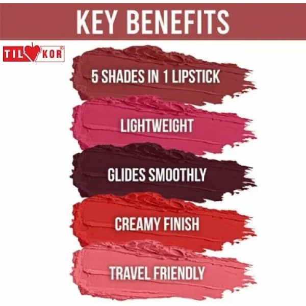 GR-UltiGlow 5-in-1 Lipstick For Women: Your All-in-One Lip Color Solution [Low Budget Product]