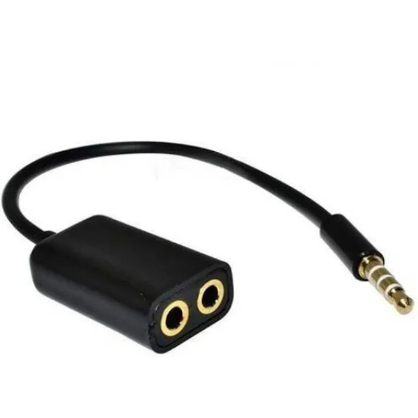 GR-Dual Headphone Jack/Multi Headphone Splitter for All Smartphones, Laptop and Tablets 3.5mm Audio Jack to Headphone Microphone Splitter Connector Converter Adaptor 2 Male 1 Female