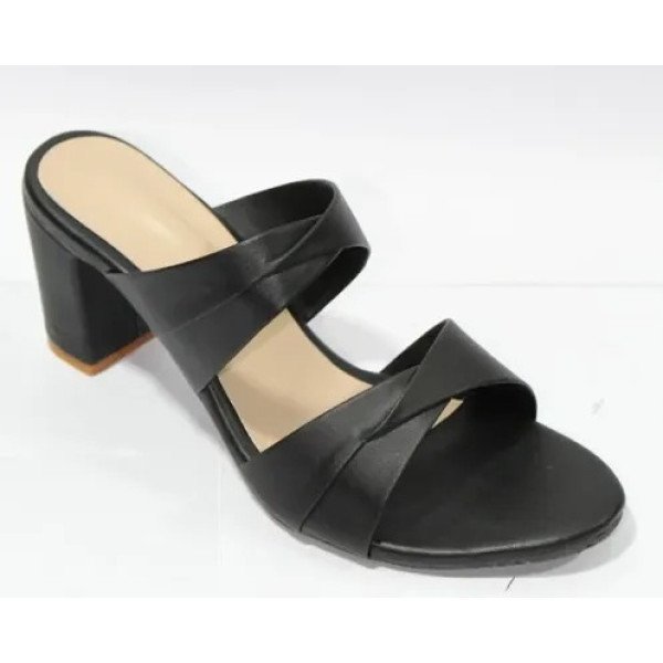 GR-Black Solid Medium Heels for Women Trendy &...