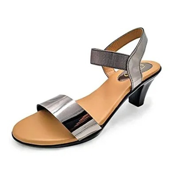 GR-ZaHu Trendy Fashion Grey Stylish Heeled Sandal ...