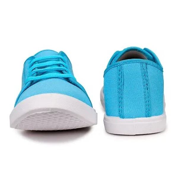 GR-Blue Casual Sneakers Lightweight Breathable,Solid Canvas Elegant Footwear