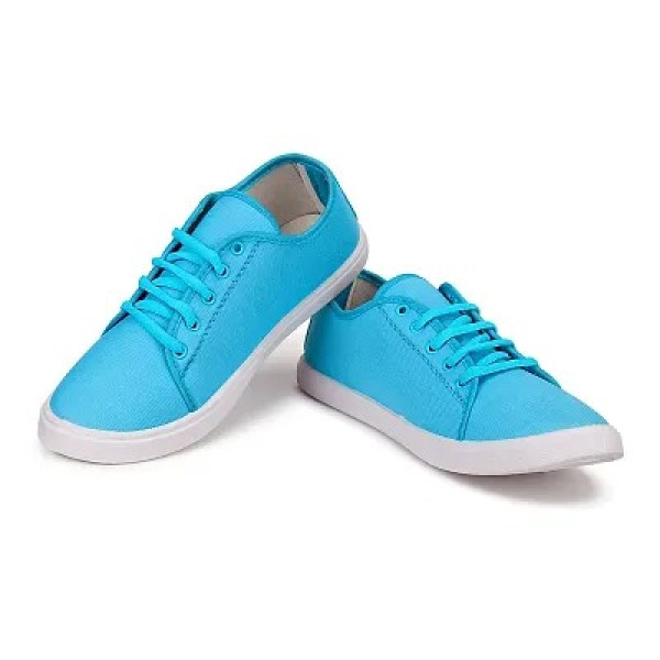 GR-Blue Casual Sneakers Lightweight Breathable,Solid Canvas Elegant Footwear