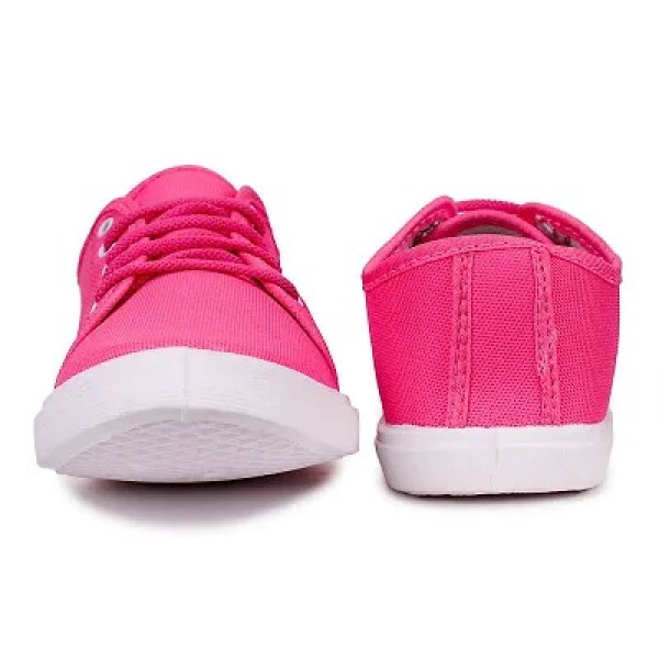 GR-Pink Casual Sneakers Lightweight Breathable,Solid Canvas Elegant Footwear