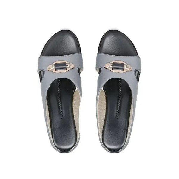 GR-Womens Grey Classy PVC Footwear Ideal for Casua...