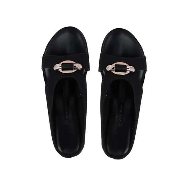 GR-Womens Black Classy PVC Footwear Ideal for Casu...