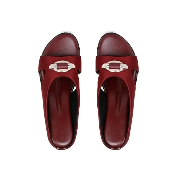 GR-Womens Maroon Classy PVC Footwear Ideal for Cas...