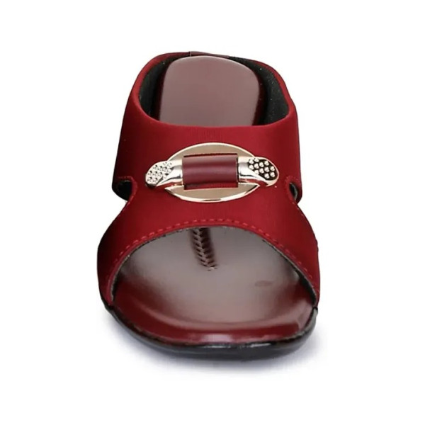 GR-Womens Maroon Classy PVC Footwear Ideal for Casual & Formal Occasions 