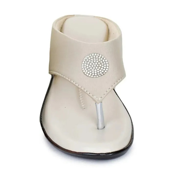 GR-Women Attractive PVC Footwear Embellished Comfortable & Stylish Wedges -White