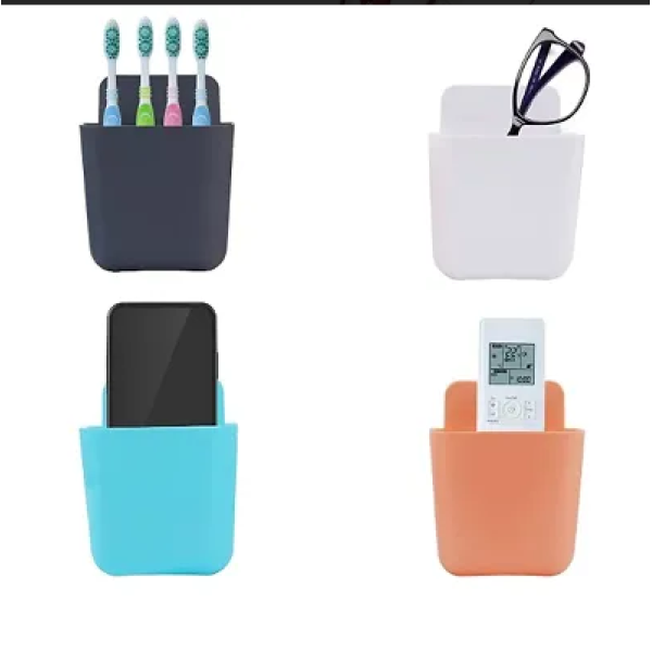 GR- AC Remote,Mobile Phone, Multicolored Wall Mounted Storage Case for TV Remote 4 Pcs