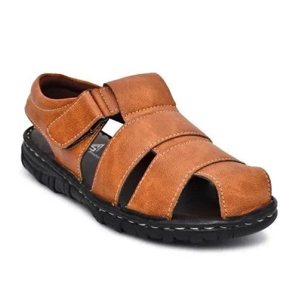 GR-Solid Synthetic Leather Stylish & Comfortable Mens Sandal