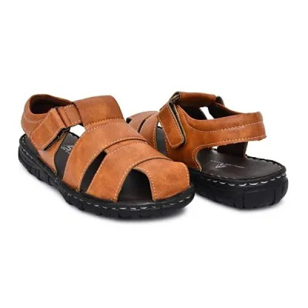 GR-Solid Synthetic Leather Stylish & Comfortable Mens Sandal