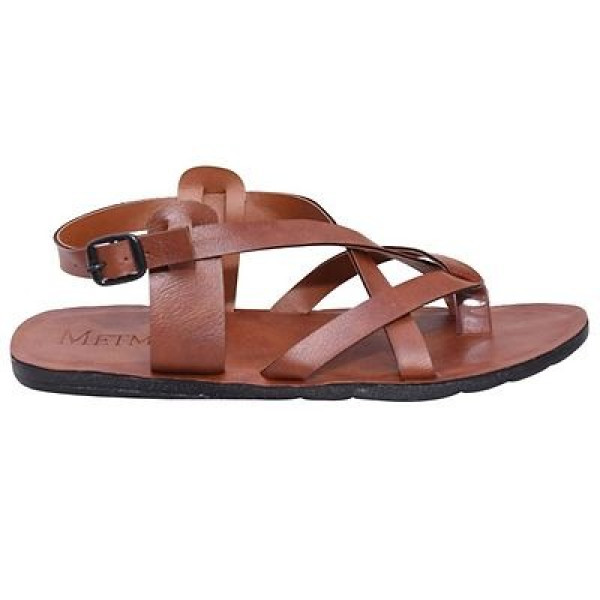 GR-Stylish Mens Synthetic Leather Casual Sandal-Tan