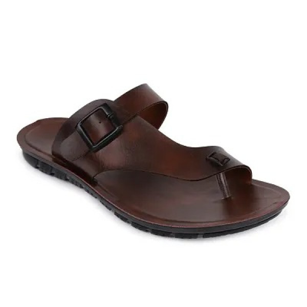 GR-Trendy Brown Solid Synthetic Men's Stylish Casual Sandals