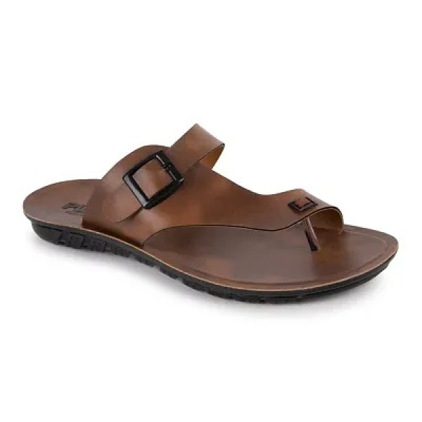GR-Trendy Tan Solid Synthetic Men's Stylish Casual Sandals
