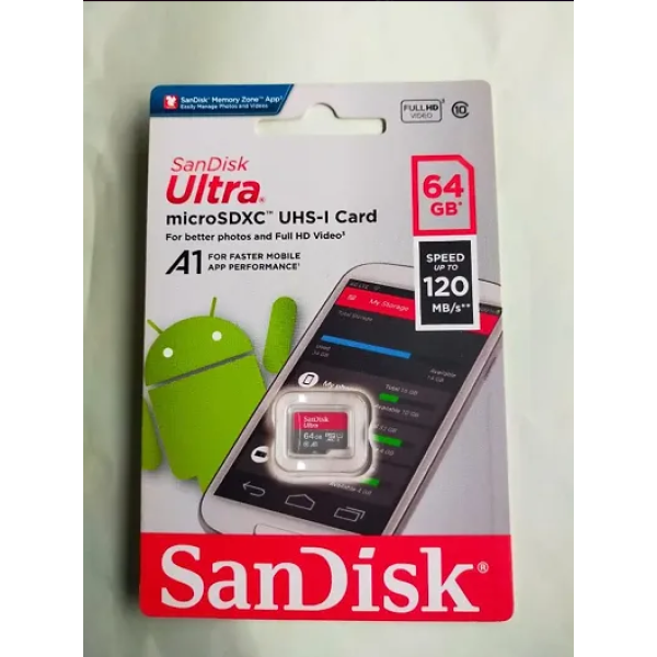 GR-ULTRA MICRO SDXC SANDISK 64GB UHS-I A1 Memory C...