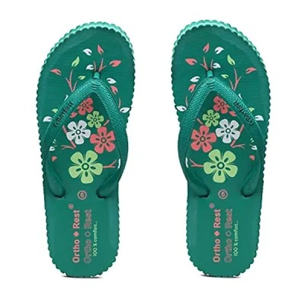 GR-Green Orthopedic Footwear | Doctors Chappal | Ortho + Rest Women's Hawai Ortho Slippers | Comfortable Flip Flops for Home Daily Use