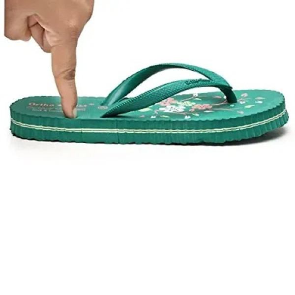 GR-Green Orthopedic Footwear | Doctors Chappal | Ortho + Rest Women's Hawai Ortho Slippers | Comfortable Flip Flops for Home Daily Use