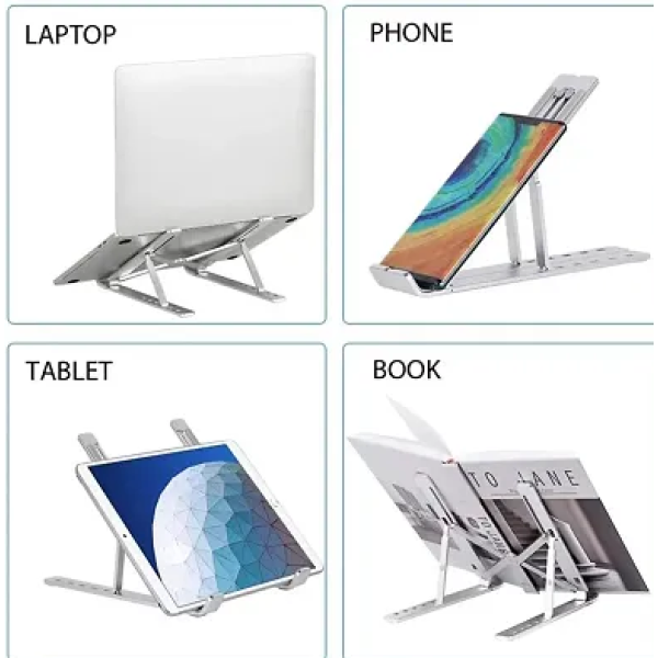 GR-Computer Riser Stand for Desk, Aluminum Ventilated Cooling Notebook Stand Adjustable Mount Laptop Stand with Heat-Vent