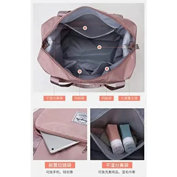 GR-Sparrowfly Nylon Foldable Lightweight Travel Duffle Bag for Women (40 x 23 x 45cm, Peach)