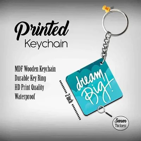 GR-Dream Big-Printed Square Keyring Perfect Gift Keychain for Bag Wallet Purse Bike Car Cycle Lock Key House Keys