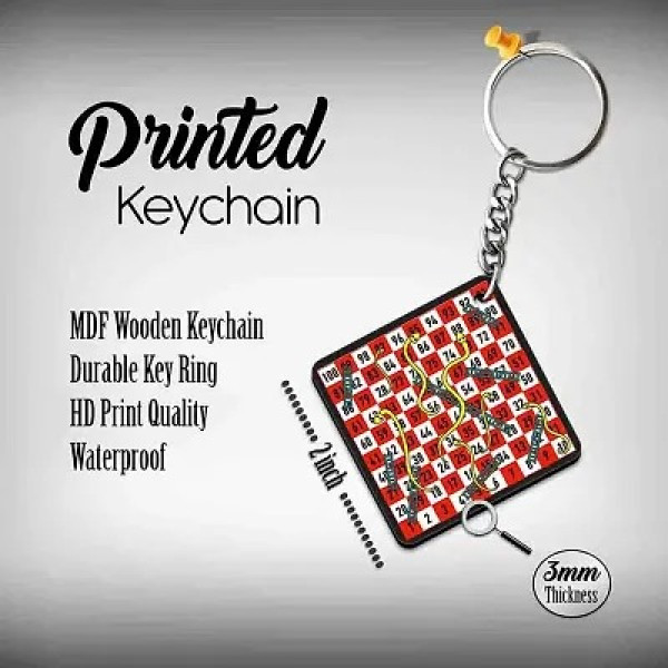 GR-Printed Square Keyring Perfect Gift Keychain for Bag Wallet Purse Bike Car Cycle Lock Key House Keys-Sap Sidi