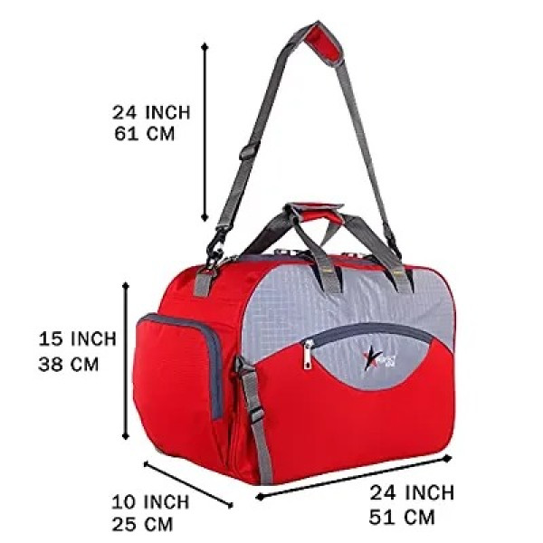 GR-Perfectstar Smart Duffle Best Look 60 Liter Luggage Bag | Duffle Bag | Travel dufflebag with 2 Wheel (Red)