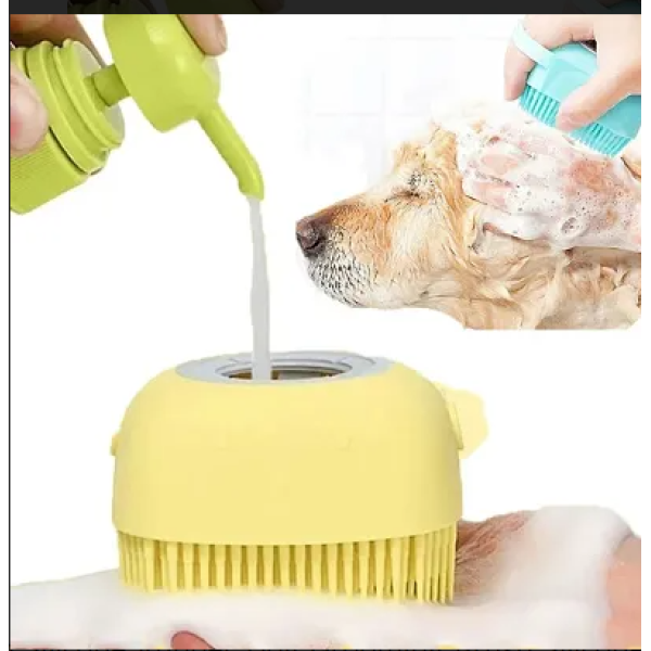 GR- Dog Grooming Brush Silicone Puppy Massage Brus...