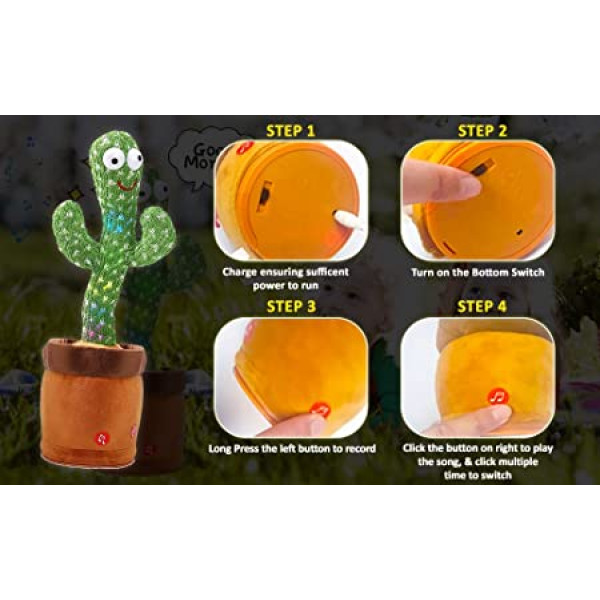 Cactus Toy Dancing Cactus Talking Toy,Cactus Plush Toy (Pack Of 1) [Low Budget Product]