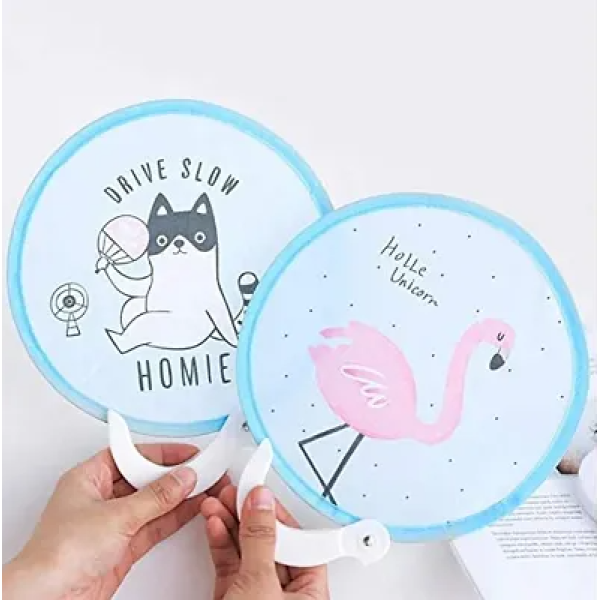 GR-Round Cloth Pocket Fan Travel Holiday Souvenir ...