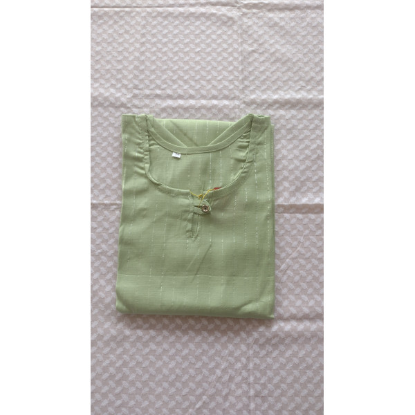 24 Vedic Green Color Stiitched Women's Cotton Stra...