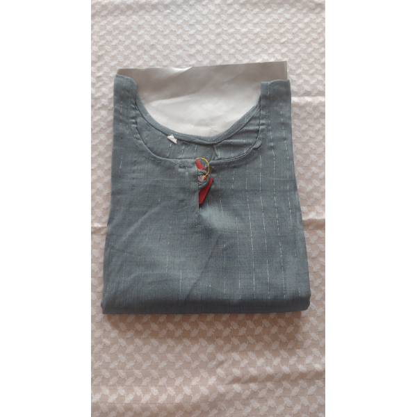 24 Vedic Grey Color Stitched Women's Cotton Straig...