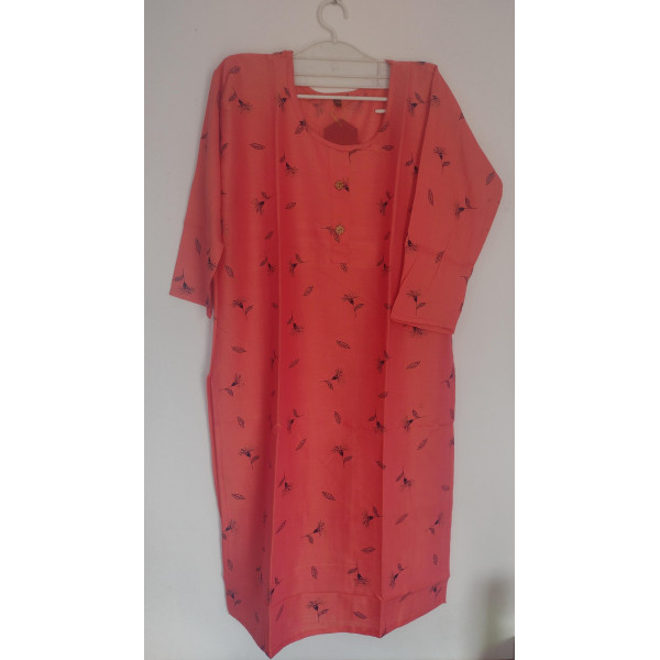 24 Vedic Women's Polyester Knee Length kurti 2XL-Peach ||Low Budget Product