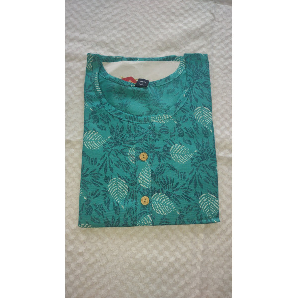 24 Vedic Linen Fabric White leaf Design Printed St...