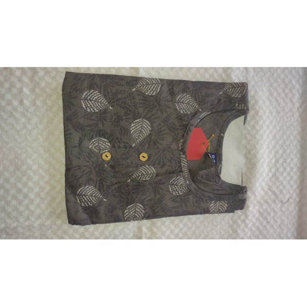 24 Vedic Linen Fabric White leaf Design Printed St...