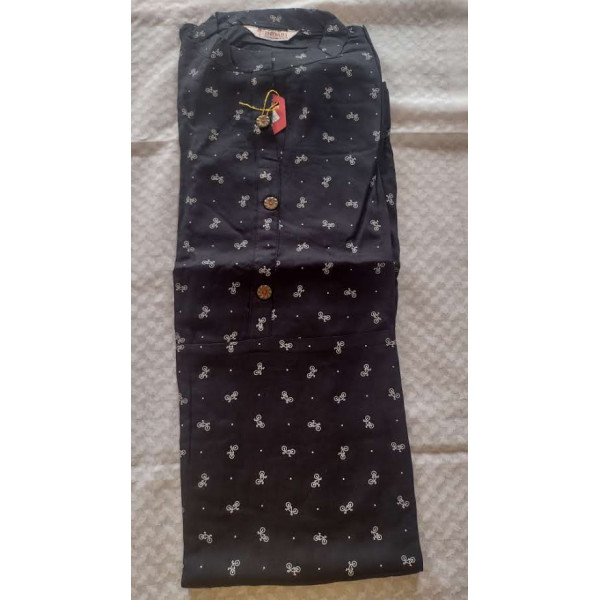 24 Vedic Women's Rayon Printed A-Line Kurti with buttoned round neck style [Premium Product]