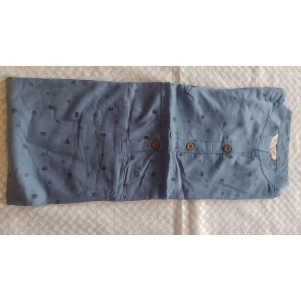 24 Vedic Women's Rayon star & shell Print A-Line Kurti with buttoned round neck style [Premium product]