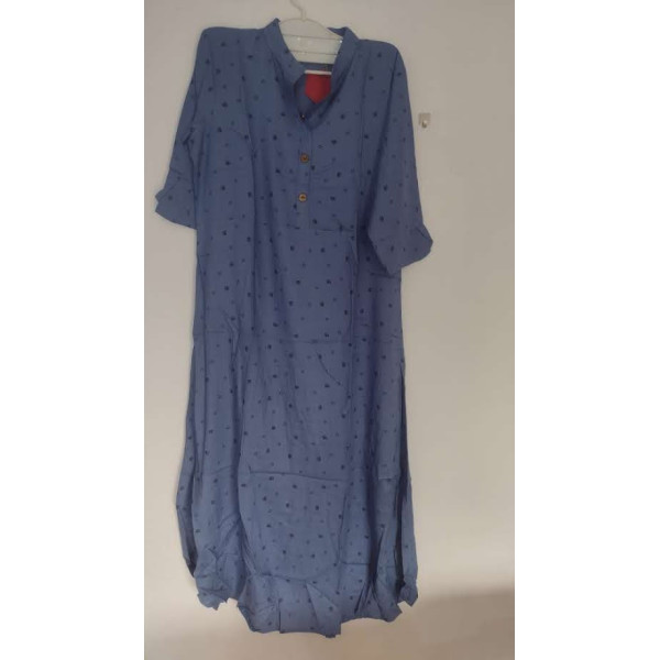 24 Vedic Women's Rayon star & shell Print A-Line Kurti with buttoned round neck style [Premium product]