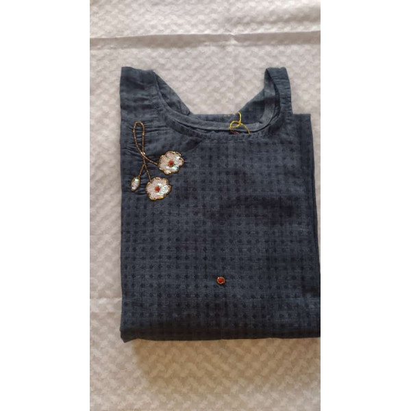 24 Vedic Blue Color Stylish Kurta with Pant/Hand E...