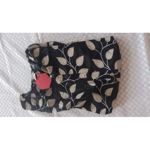 24 Vedic Women's Cotton Blend Leaf Printed Straigh...