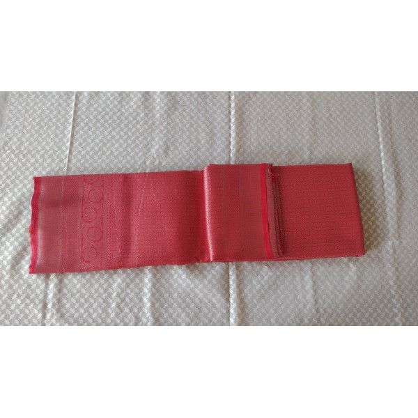 Premium Litchi Soft Silk Saree with Rich Pallu in Blush Pink [Unstitched Blouse]