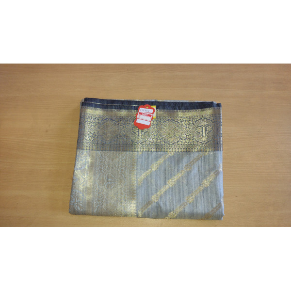 Organza Ash Colour Cotton Silk Blend saree with Bl...