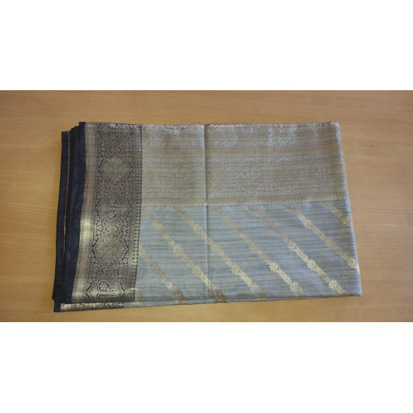 Organza Ash Colour Cotton Silk Blend saree with Blouse Piece